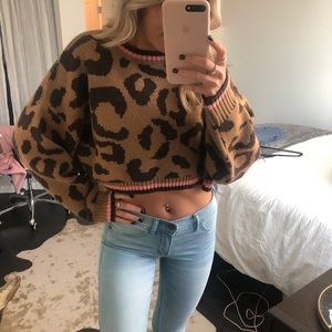 Nasty Gal Tops - Cheetah cropped sweatshirt Nasty Gal Tops - Cheetah cropped sweatshirt